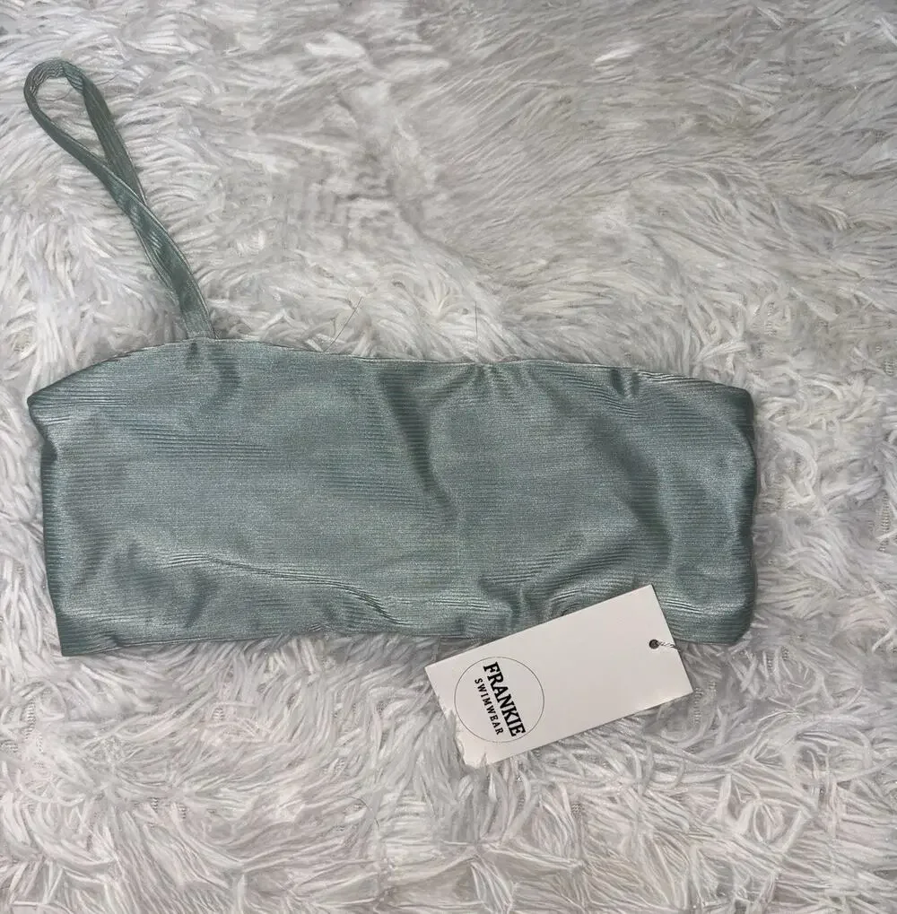 Frankie’s Girls 6 Mint Green Bikini Top. New W/ Tags